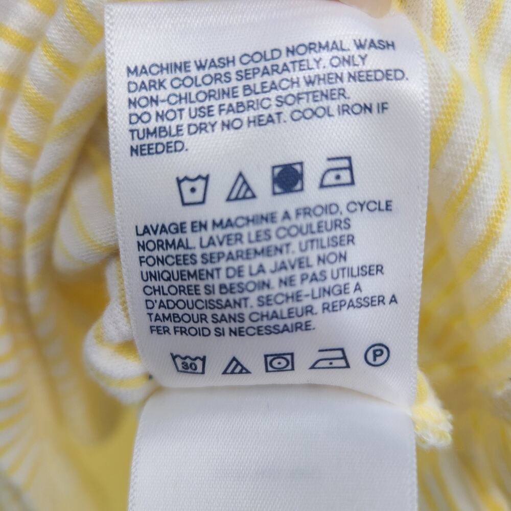 Lands End Yellow Stripe Split Hem Tunic Tank Top Casual Coastal Preppy Size XL - Picture 5 of 8